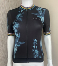 Paul Smith Marine Foncé Tige Fleur Imprimé Jersey Cyclisme Taille M Fabriqué En