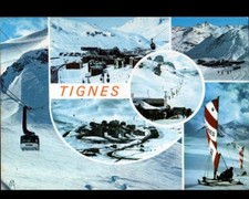 TIGNES (73) CHAR à VOILE & TELECABINE aux CHALETS & HOTELS animés en 1981