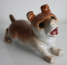 Statuette CHIEN en Faïence de DESVRES YEUX SULFURES Début XXe figurine Quimper