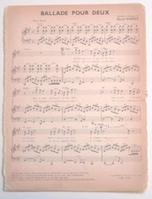 Partition vintage sheet music MURIEL BOREEN : Ballade Pour Deux * 1967 Rare