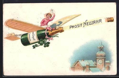 Avion avec bouteille veuve - avec,