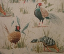 Lin Rideau Tapisserie Tissu Jeu Oiseaux Coussin Craft Store Romain Multi Usage