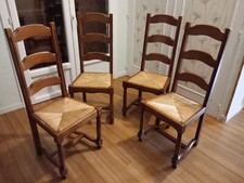 CHAISES BOIS MASSIF - paillage - pieds moulurés (UNITE ou LOT)