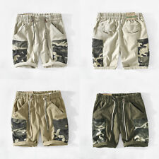 Hommes Short Bermuda Camouflage Cargo Demi Pantalon Décontracté Taille Élastique
