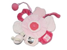 Doudou plat souris Rose Lila Et Patachon miroir Moulin Roty Grelot