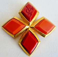 Ancienne broche signée YVES SAINT LAURENT YSL antique costume jewelry brooch