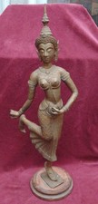 MAGNIFIQUE rare très grand statue femme danseuse en bronze Thaïlande fin XIX eme