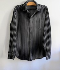 Chemise noire à rayures coton