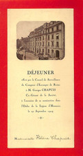 REIMS ( 51 ) MENU LÉGION D' HONNEUR DE GEORGES CHAPUIS ( BANQUE CHAPUIS ) 1924