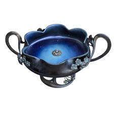 LOETZ COUPE VERRE IRISE MONTURE METAL ART NOUVEAU JUGENDSTIL GLASS LOTZ