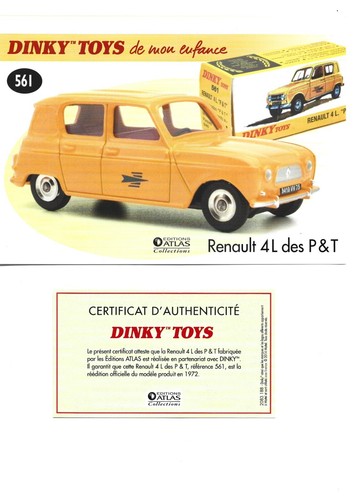 Dinky toys fiche certificat - fiche, +