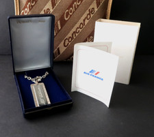 Air France Porte Cle Concorde Acier Poli Plaqué Argent Neuf + Boite Duseaux 1980