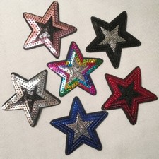 ÉCUSSON PATCH thermocollant - ÉTOILE BICOLORE SEQUIN ** 8 x 8 cm ** Applique