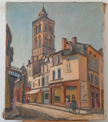 Tableau huile paysage vue - tableau,