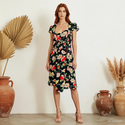 Soirée retro robe midi - retro,