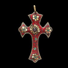 Pendentif croix boho fait main