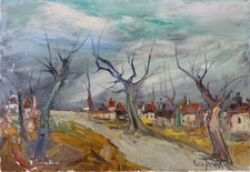 Pierre PERESS (1919-1990) HsT 38x55cm Années 70 Jeune Peinture École de Paris