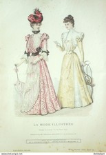 Gravure Mode illustree 1897 #