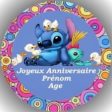 Stitch . Décoration de gâteau personnalisée, comestible,Azyme ,disque diam.20cm.