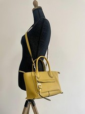 Sac à bandoulière Longchamp Mailbox en cuir grainé couleur jaune