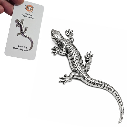 Badge épingle lézard étain