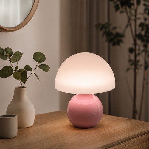 Pink mushroom lamp dimmable - pink,