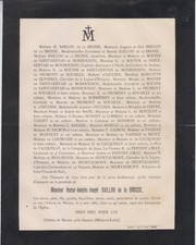 Faire-part décès Hector BAILLOU de LA BROSSE - Rou-Marson (Maine-et-Loire).