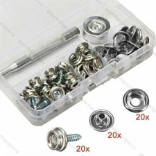 62 boutons-pression en acier inoxydable de 10 mm pour bâche et tente