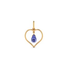 Pendentif coeur Or 18 Carats orné d'une pierre Tanzanite