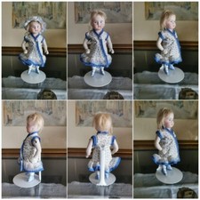 Vers la fin des années 1800 poupée ancienne mignonette tout biscuit rare d'oc...