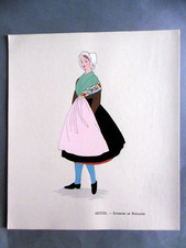 ARTOIS Environs de BOULOGNE planche POCHOIR / Aline KEIM costume régional 1930