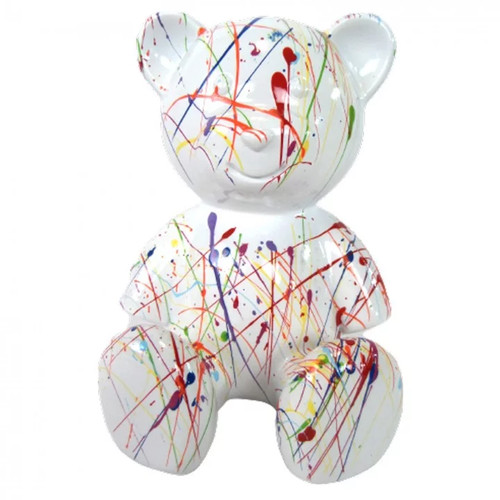 Statue ours multicolore - multicolore, en