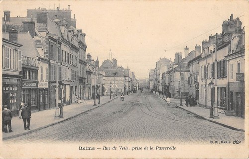 Cpa reims rue - 51, vesle