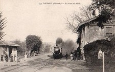 33  CPA  ANIMEE 1919  CAUDROT LA GARE DU MIDI