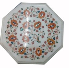 Table D'Angle En Marbre Blanc