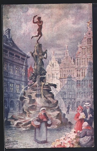 Cpa illustrateur antwerpen - cpa, /
