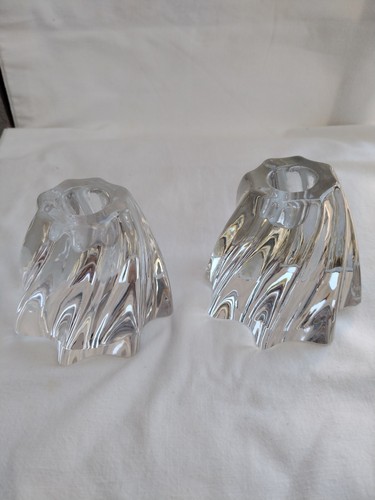 Paire bougeoirs cristal - bougeoirs, en