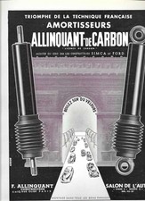 AD PUBLICITE   AMORTISSEURS ALLINQUANT DE CARBON