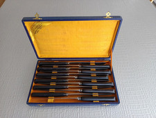 Lot de 12 couteaux Tissier manche en ébène et écrin