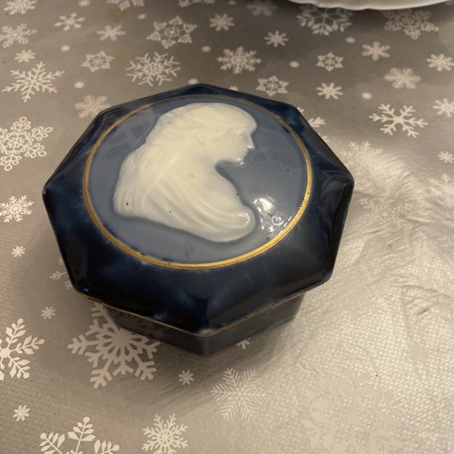 Bonbonnière porcelaine bleu - porcelaine,