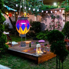 Lampe Solaire En Montgolfière Ballon à Air Chaud Lanterne Solaire Symbolisme