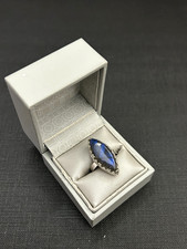 belle bague argent massif avec pierre labradorite