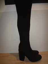 ONLY 37 BOTTES HAUTES CONFORT TALONS 8,5 CUISSARDE DAIM TOP MODE CHIC CHAUSSURE