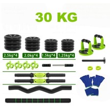 KIT D'HALTÈRE RÉGLABLE POIDS DE 30 KG AVEC BARRE, KETTLEBELL