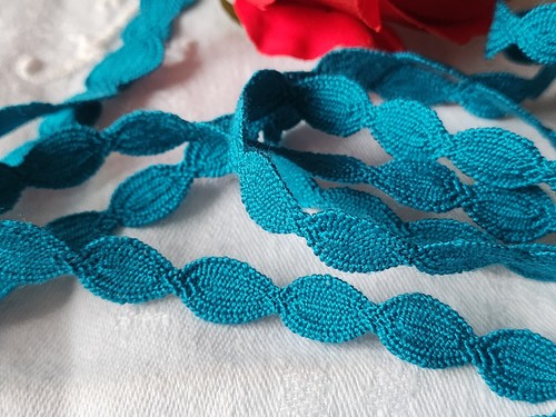 Dentelle galon vintage - , bleu