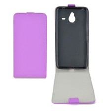Clapet Coque Téléphone Portable Housse Microsoft Lumia 640 XL Mauve Cuir Simili