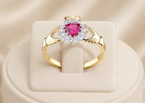 Bague ruby claddagh - bague, or