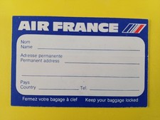 sticker vintage, étiquette de bagage AIR FRANCE (7,6 / 5 cm)