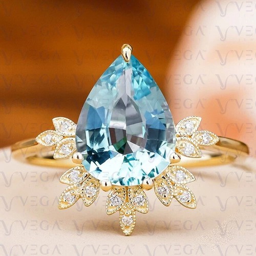 Bague solitaire aigue marine - bague, aigue-marine