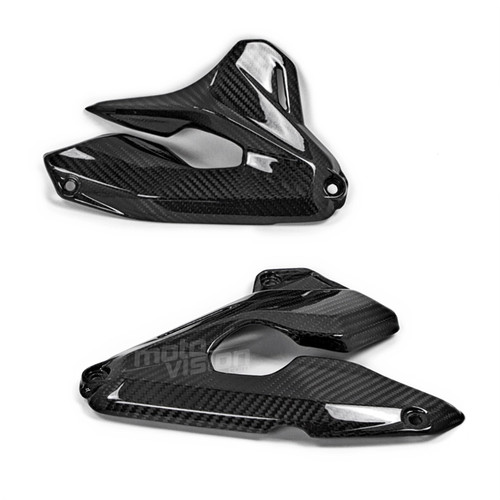 Paire caches moteur carbone - caches,